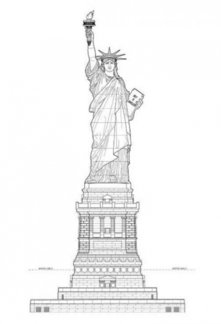 Statue de la Liberté, élévation du socle, Richard Morris Hunt, architecte, Liberty Island, New-York ©Library Of Congress, Washington Dc.