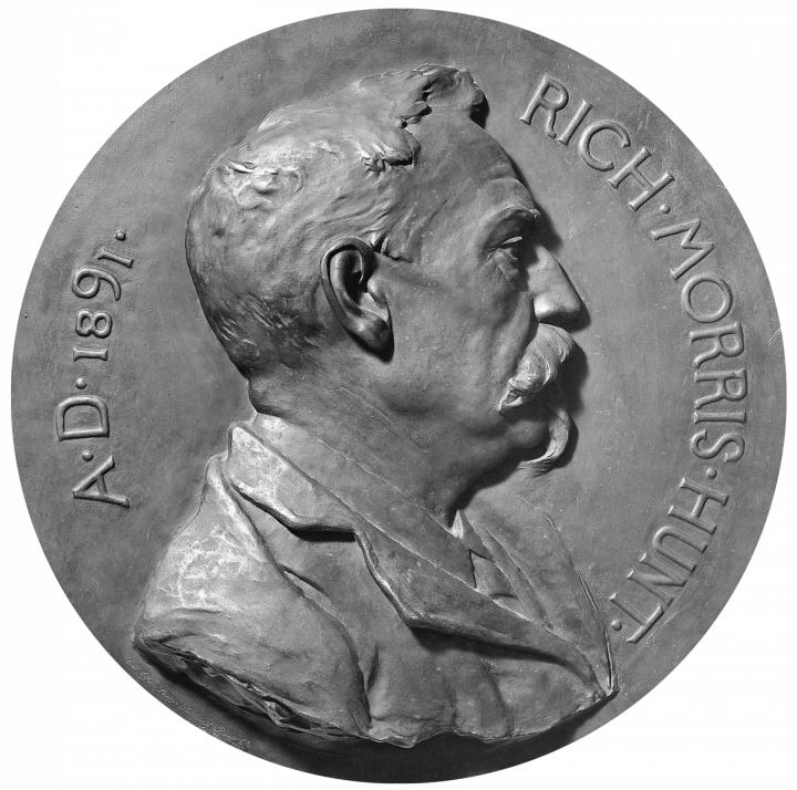 Karl Theodore Bitter, Richard Morris Hunt, sculpture, bronze, diam. 50.8 cm, 1891. Metropolitan Museum of Art, New-York – Don de la Erving Wolf Foundation